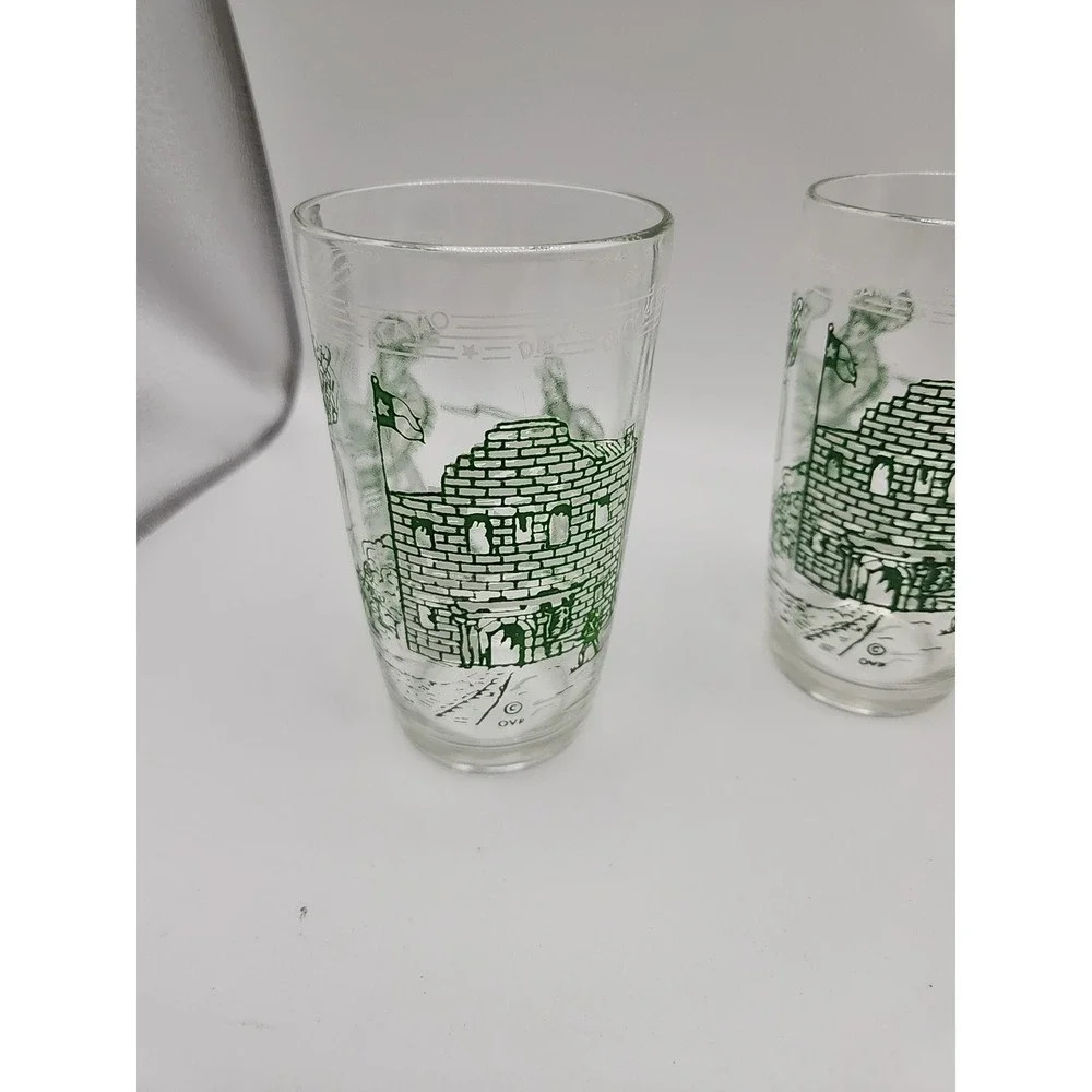 Davy Crockett Vintage Drinking Glass The Alamo Jam Jar Set Of 2